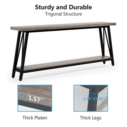 Table console d'entrée de style industriel extra-longue de 70,9 pouces