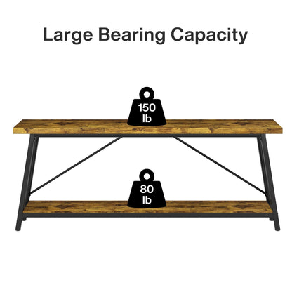 Table console d'entrée de style industriel extra-longue de 70,9 pouces