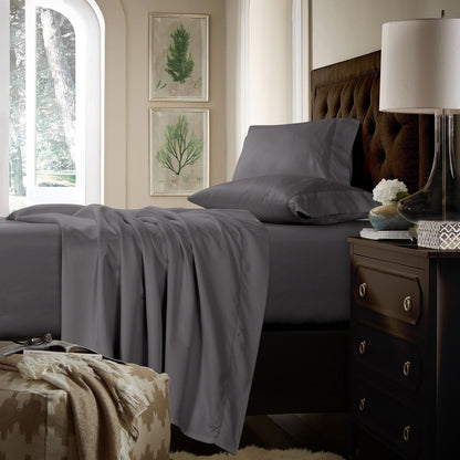 Ensemble de draps en coton 750 fils/cm² à poches extra profondes avec drap plat surdimensionné