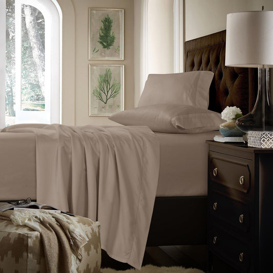 Ensemble de draps en coton 750 fils/cm² à poches extra profondes avec drap plat surdimensionné