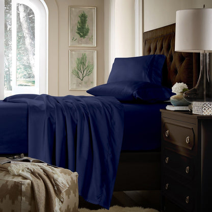 Ensemble de draps en coton 750 fils/cm² à poches extra profondes avec drap plat surdimensionné