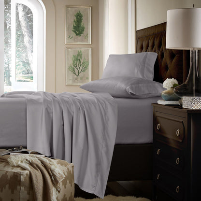 Ensemble de draps en coton 750 fils/cm² à poches extra profondes avec drap plat surdimensionné