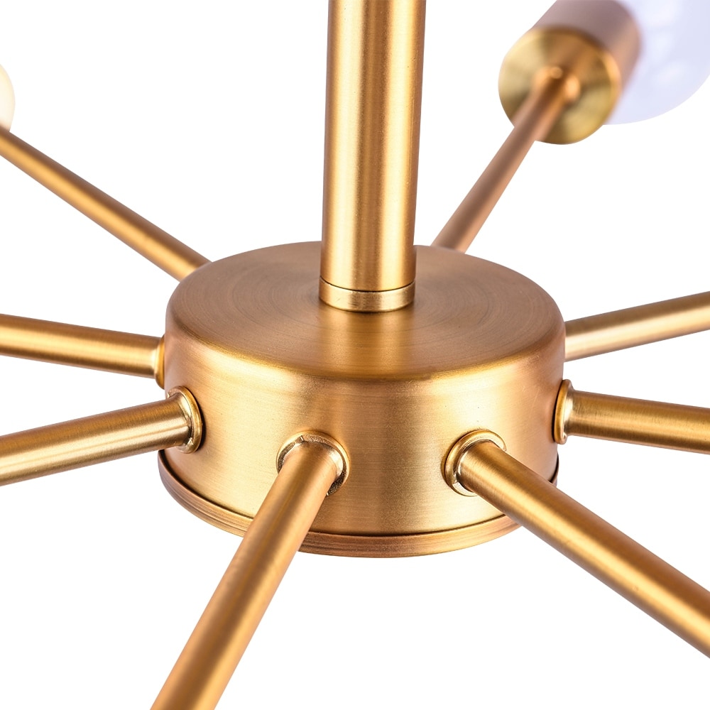 Plafonnier semi-encastré Sputnik noir/doré, idéal pour salon, cuisine, bureau, chambre ou hall d'entrée.