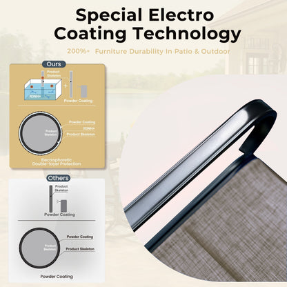 Ensemble de salle à manger de patio 8 pièces MAISON ARTS avec parasol de patio de 13 pieds