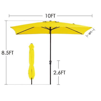 Parasol rectangulaire de terrasse 2,4 x 3 m avec manivelle et inclinaison, résistant aux UV