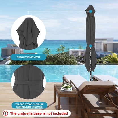 Parasol rectangulaire de terrasse 2,4 x 3 m avec manivelle et inclinaison, résistant aux UV
