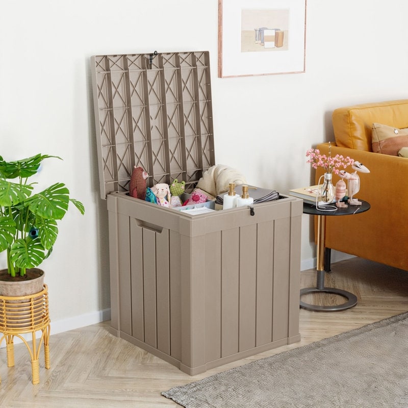 Coffre de rangement extérieur en résine avec serrure