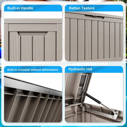 Coffre de rangement extérieur en résine avec serrure