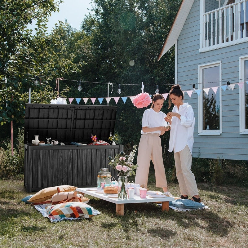 Coffre de rangement extérieur en résine avec serrure