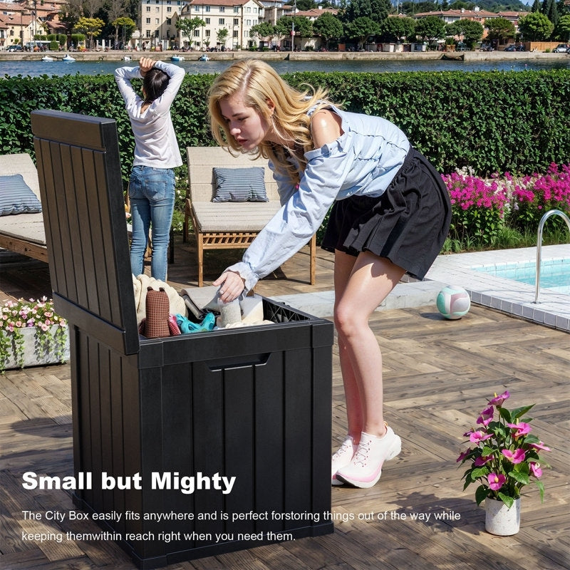 Coffre de rangement extérieur en résine avec serrure