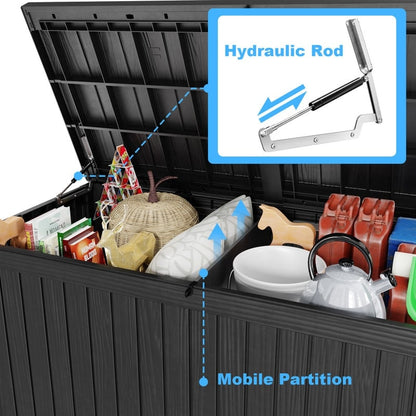 Coffre de rangement extérieur en résine avec serrure