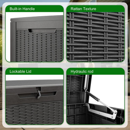 Coffre de rangement extérieur en résine avec serrure