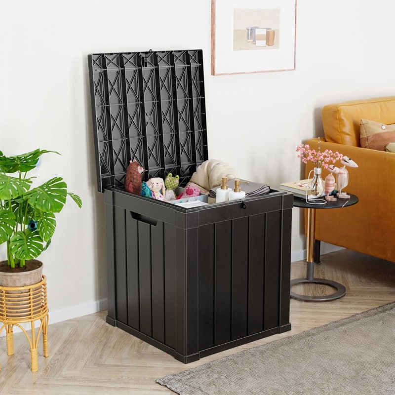 Coffre de rangement extérieur en résine avec serrure