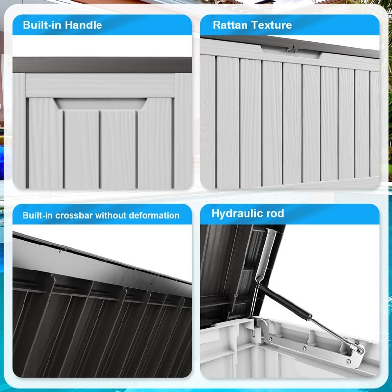 Coffre de rangement extérieur en résine avec serrure