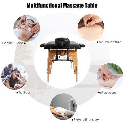 Table de massage portable 84''L réglable pour le visage, le spa et le tatouage avec transport