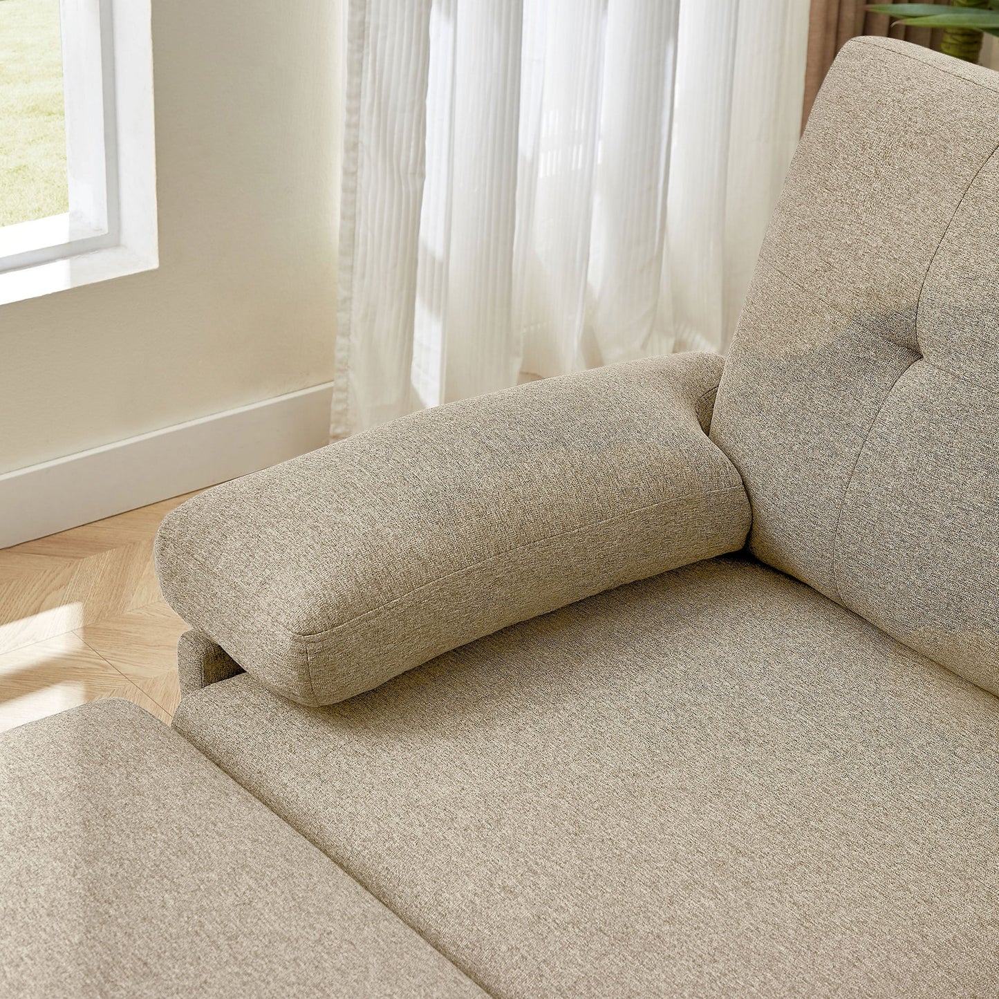 Canapé sectionnel en L 86,22 pouces avec poches de rangement latérales