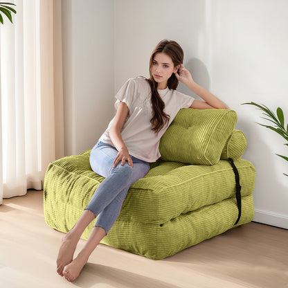 Canapé-lit pliant en velours côtelé 8 places, simple