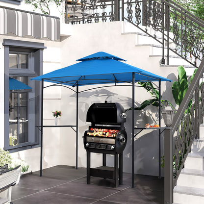 Gazebo extérieur étanche à la pluie pour barbecue, avec double paroi ventilée, 2,4 m x 1,5 m