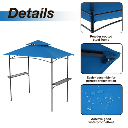 Gazebo extérieur étanche à la pluie pour barbecue, avec double paroi ventilée, 2,4 m x 1,5 m