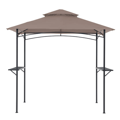 Gazebo extérieur étanche à la pluie pour barbecue, avec double paroi ventilée, 2,4 m x 1,5 m