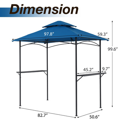 Gazebo extérieur étanche à la pluie pour barbecue, avec double paroi ventilée, 2,4 m x 1,5 m