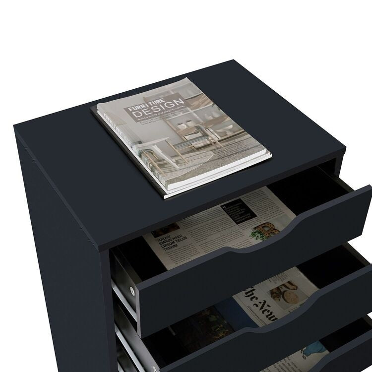 Armoire étroite en bois à 9 tiroirs avec tiroirs coulissants en douceur et étagère de rangement supérieure