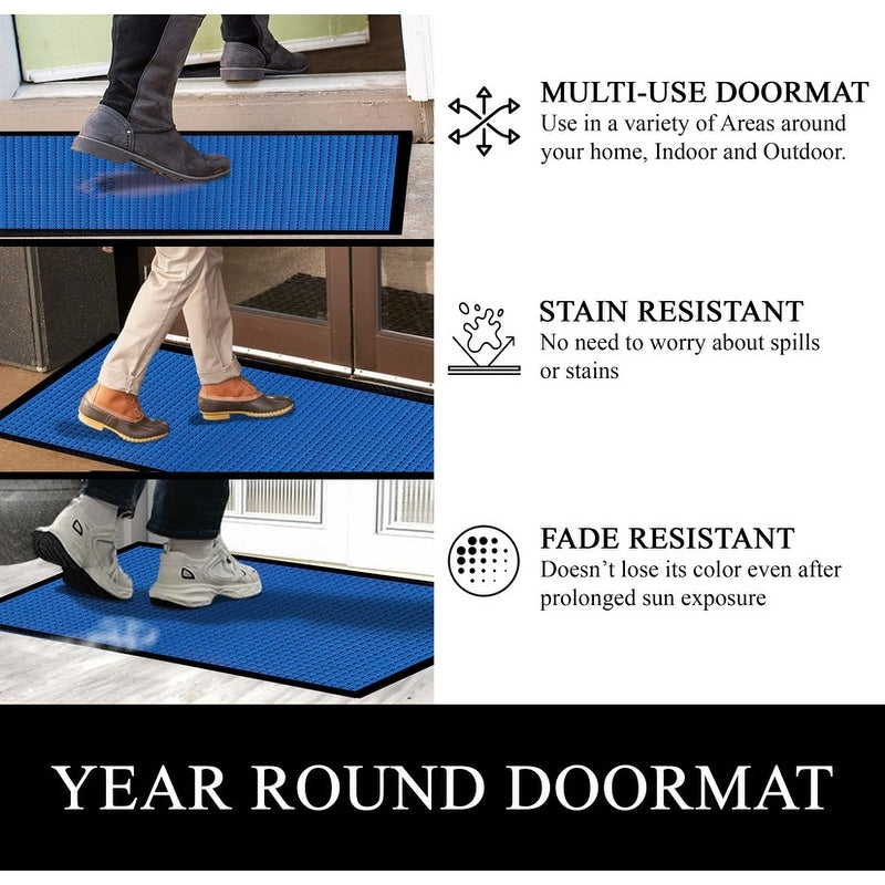 Tapis de porte A1HC neuf, durable et polyvalent, en caoutchouc polypropylène, pour usage intérieur et extérieur, toutes saisons.