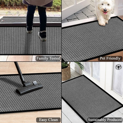 Tapis de porte A1HC neuf, durable et polyvalent, en caoutchouc polypropylène, pour usage intérieur et extérieur, toutes saisons.