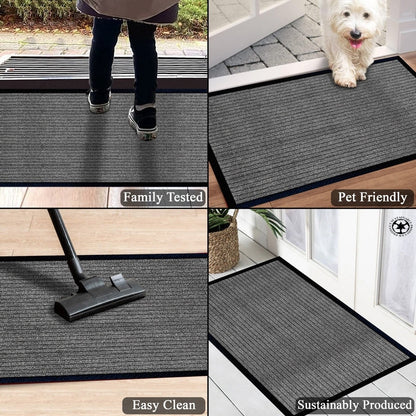 Tapis de porte A1HC neuf, durable et polyvalent, en caoutchouc polypropylène, pour usage intérieur et extérieur, toutes saisons.