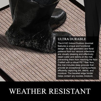 Tapis de porte A1HC neuf, durable et polyvalent, en caoutchouc polypropylène, pour usage intérieur et extérieur, toutes saisons.