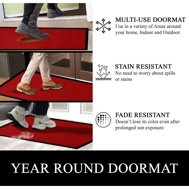 Tapis de porte A1HC neuf, durable et polyvalent, en caoutchouc polypropylène, pour usage intérieur et extérieur, toutes saisons.