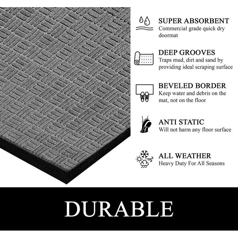 Tapis de porte A1HC neuf, durable et polyvalent, en caoutchouc polypropylène, pour usage intérieur et extérieur, toutes saisons.