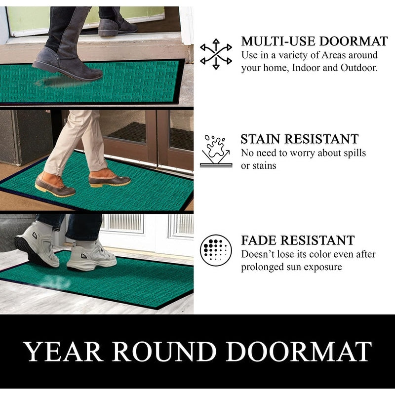 Tapis de porte A1HC neuf, durable et polyvalent, en caoutchouc polypropylène, pour usage intérieur et extérieur, toutes saisons.
