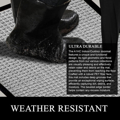 Tapis de porte A1HC neuf, durable et polyvalent, en caoutchouc polypropylène, pour usage intérieur et extérieur, toutes saisons.