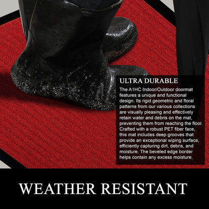 Tapis de porte A1HC neuf, durable et polyvalent, en caoutchouc polypropylène, pour usage intérieur et extérieur, toutes saisons.