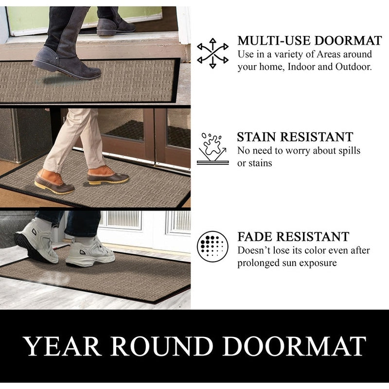 Tapis de porte A1HC neuf, durable et polyvalent, en caoutchouc polypropylène, pour usage intérieur et extérieur, toutes saisons.