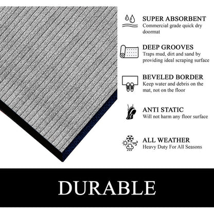 Tapis de porte A1HC neuf, durable et polyvalent, en caoutchouc polypropylène, pour usage intérieur et extérieur, toutes saisons.