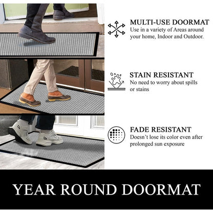 Tapis de porte A1HC neuf, durable et polyvalent, en caoutchouc polypropylène, pour usage intérieur et extérieur, toutes saisons.