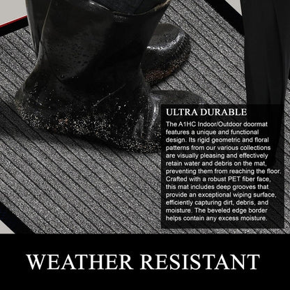 Tapis de porte A1HC neuf, durable et polyvalent, en caoutchouc polypropylène, pour usage intérieur et extérieur, toutes saisons.