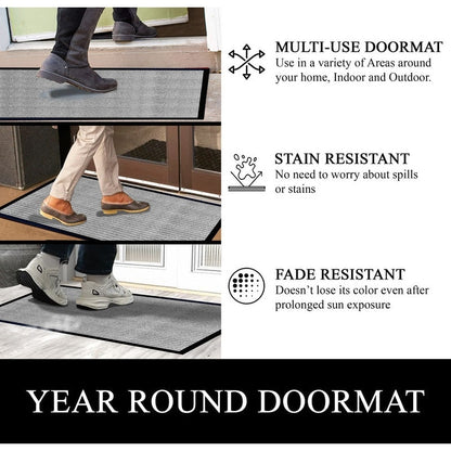 Tapis de porte A1HC neuf, durable et polyvalent, en caoutchouc polypropylène, pour usage intérieur et extérieur, toutes saisons.
