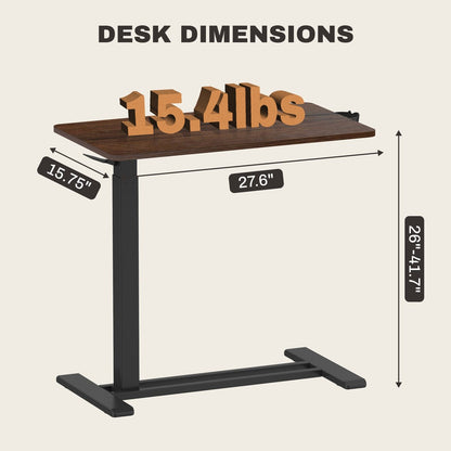 Table d'ordinateur portable mobile FunniHomi 28/32, réglable en hauteur, avec roulettes, blanc/noir, pour lit et canapé