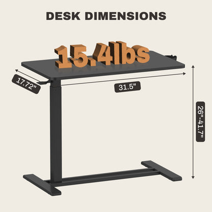 Table d'ordinateur portable mobile FunniHomi 28/32, réglable en hauteur, avec roulettes, blanc/noir, pour lit et canapé