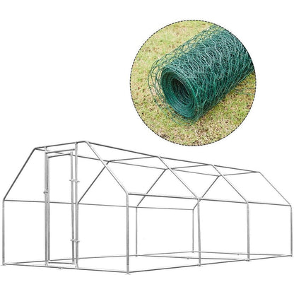 AECOJOY Grand poulailler en métal avec cage à poulets en métal