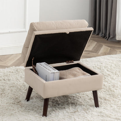 Fauteuil d'appoint HOMYKA avec dossier réglable et pouf de rangement