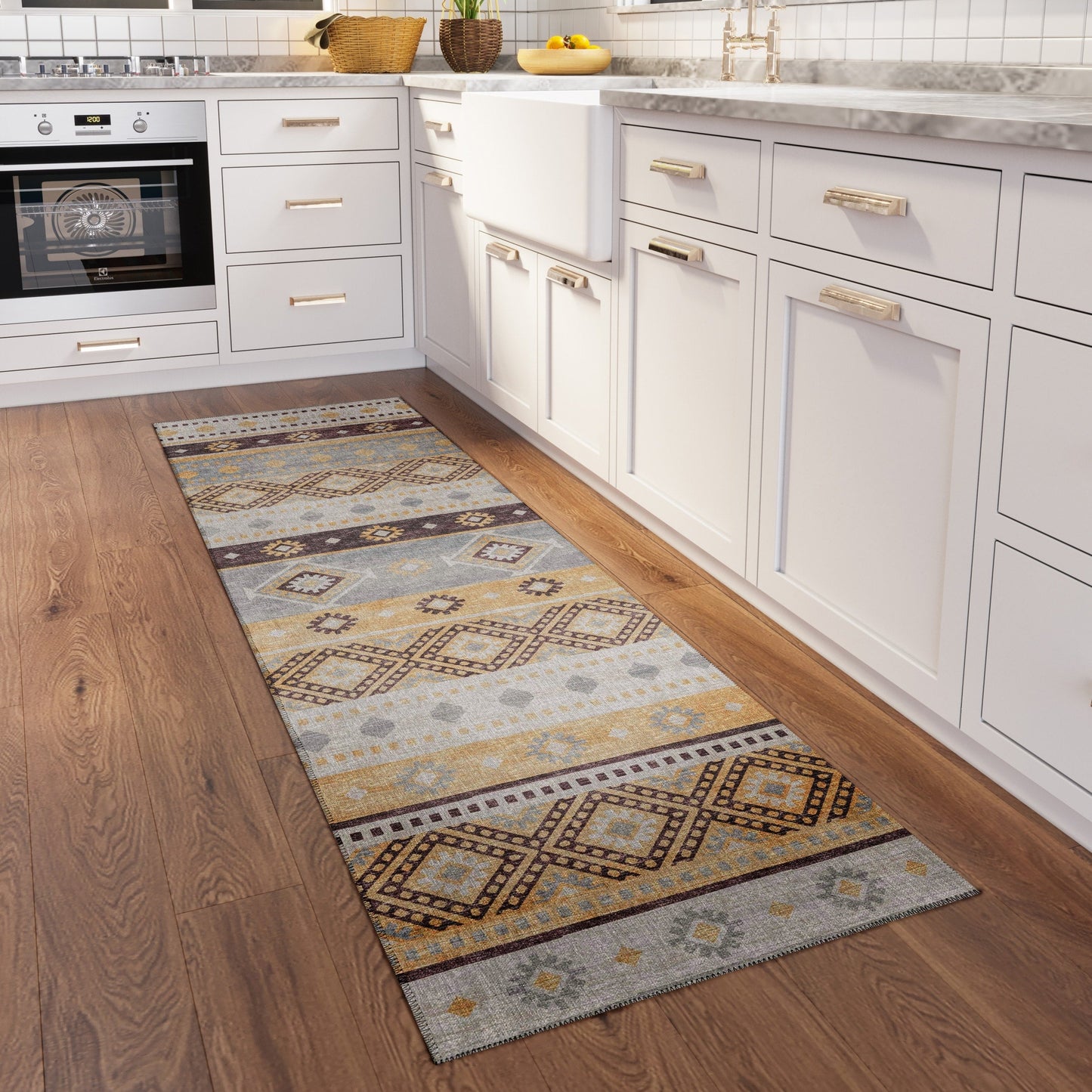 Tapis lavable Addison d'intérieur/extérieur Yuma style bohème sud-ouest