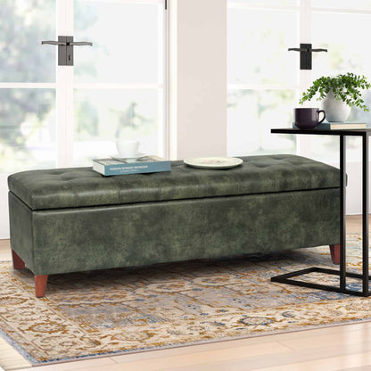 Banc ottoman de rangement en cuir reconstitué Adeco 50