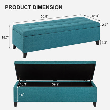 Banc ottoman de rangement en cuir reconstitué Adeco 50