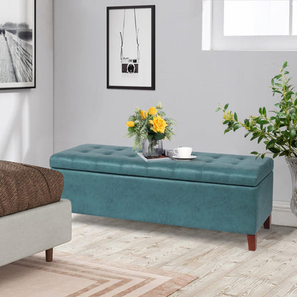 Banc ottoman de rangement en cuir reconstitué Adeco 50