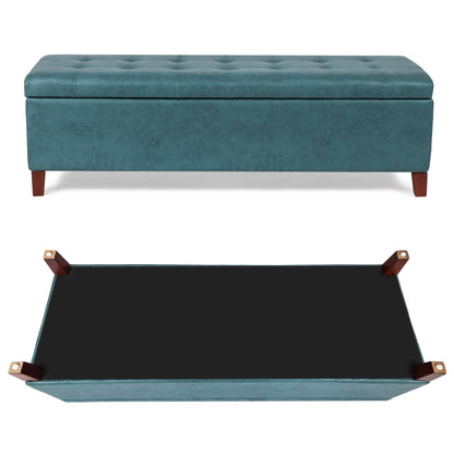 Banc ottoman de rangement en cuir reconstitué Adeco 50