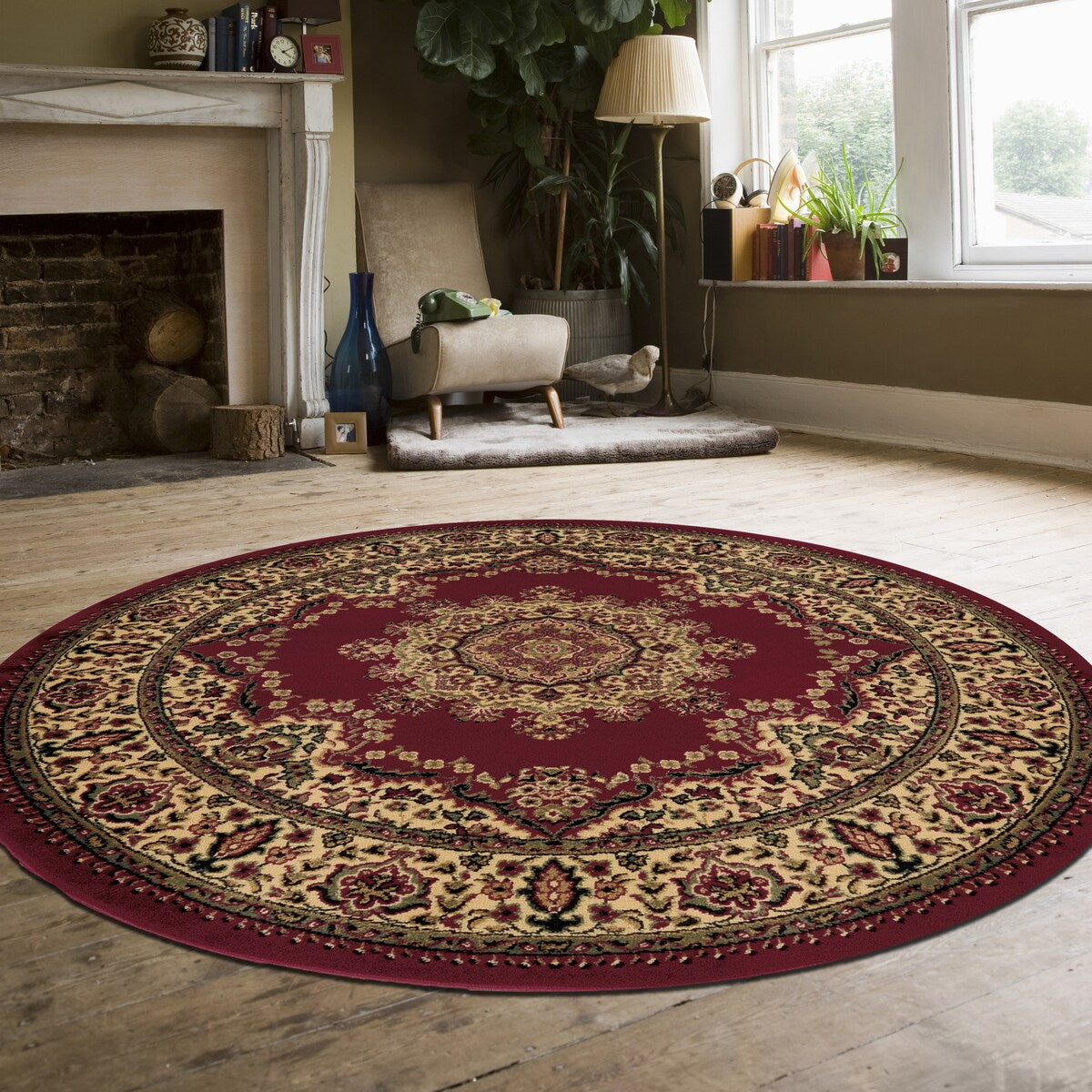 Tapis de sol Admire Home Living Caroline à médaillon traditionnel